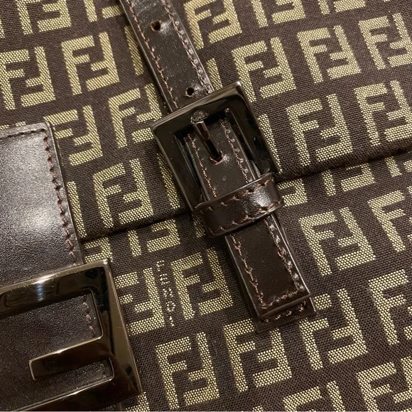 VINTAGE Fendi PRISTINE Printed Clutch Tote Purse 👜 Mini Duffel Shoulder Bag - Picture 6 of 6